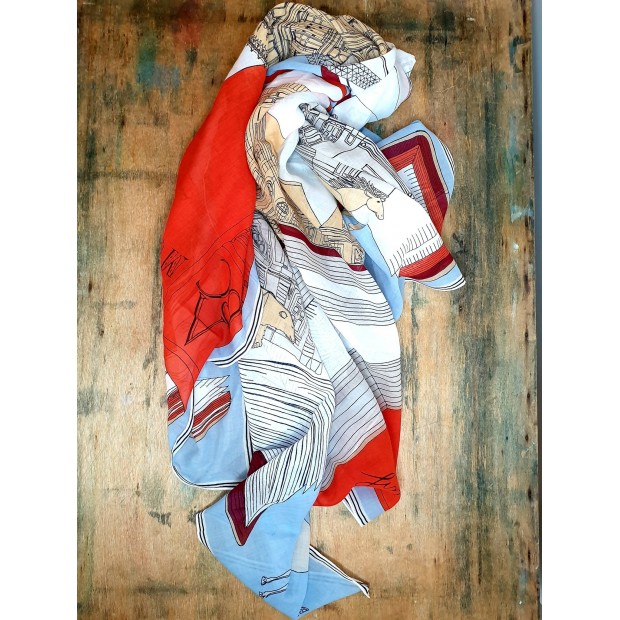 Inoui Editions medvilnės skara MUSEUM RED